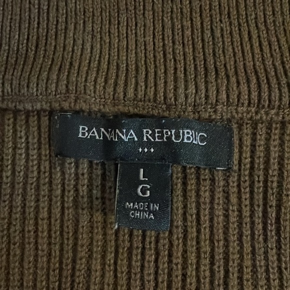 Banana Republic Brown Rib Knit Mock Neck Sweater Size Large - Picture 11 of 13